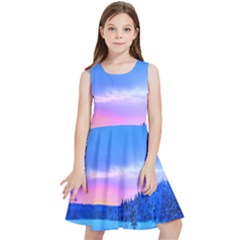 Winter Landscape Snow Forest Trees Kids  Skater Dress