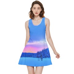 Winter Landscape Snow Forest Trees Inside Out Reversible Sleeveless Dress