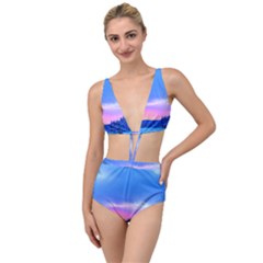 Winter Landscape Snow Forest Trees Tied Up Two Piece Swimsuit