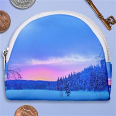 Winter Landscape Snow Forest Trees Horseshoe Style Canvas Pouch