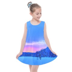 Winter Landscape Snow Forest Trees Kids  Summer Dress