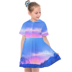 Winter Landscape Snow Forest Trees Kids  Sailor Dress