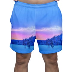 Winter Landscape Snow Forest Trees Men s Shorts