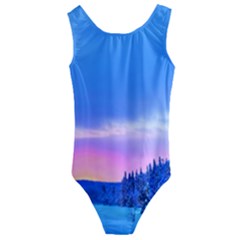 Winter Landscape Snow Forest Trees Kids  Cut-out Back One Piece Swimsuit