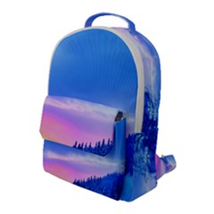 Winter Landscape Snow Forest Trees Flap Pocket Backpack (large)