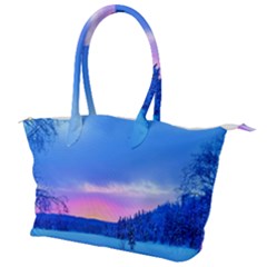 Winter Landscape Snow Forest Trees Canvas Shoulder Bag