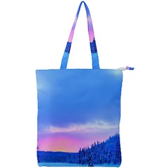 Winter Landscape Snow Forest Trees Double Zip Up Tote Bag