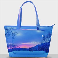 Winter Landscape Snow Forest Trees Back Pocket Shoulder Bag 