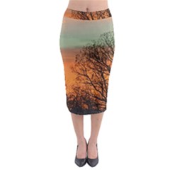 Twilight Sunset Sky Evening Clouds Midi Pencil Skirt by Amaryn4rt