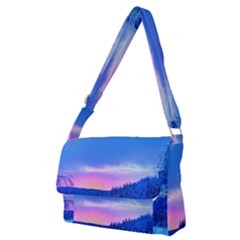 Winter Landscape Snow Forest Trees Full Print Messenger Bag (m)