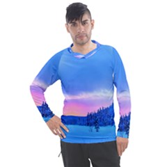 Winter Landscape Snow Forest Trees Men s Pique Long Sleeve T-shirt