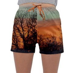 Twilight Sunset Sky Evening Clouds Sleepwear Shorts by Amaryn4rt