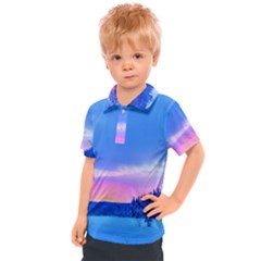 Winter Landscape Snow Forest Trees Kids  Polo T-shirt