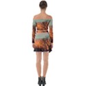 Twilight Sunset Sky Evening Clouds Off Shoulder Top with Skirt Set View2