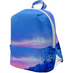 Winter Landscape Snow Forest Trees Zip Up Backpack