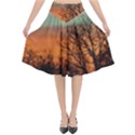 Twilight Sunset Sky Evening Clouds Flared Midi Skirt View1