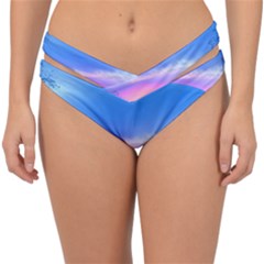 Winter Landscape Snow Forest Trees Double Strap Halter Bikini Bottoms