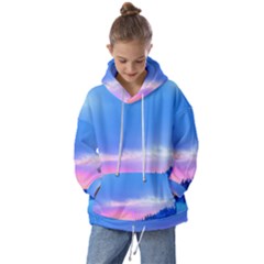 Winter Landscape Snow Forest Trees Kids  Oversized Hoodie