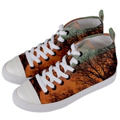 Twilight Sunset Sky Evening Clouds Women s Mid-top Canvas Sneakers by Amaryn4rt