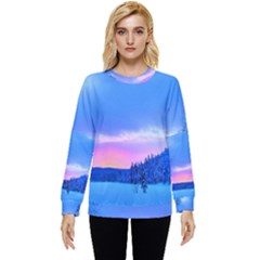 Winter Landscape Snow Forest Trees Hidden Pocket Sweatshirt