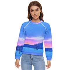 Winter Landscape Snow Forest Trees Women s Long Sleeve Raglan T-shirt