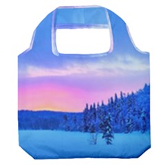 Winter Landscape Snow Forest Trees Premium Foldable Grocery Recycle Bag