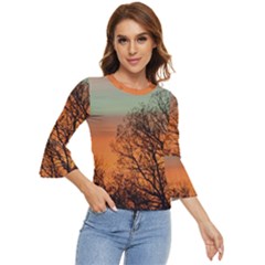 Twilight Sunset Sky Evening Clouds Bell Sleeve Top