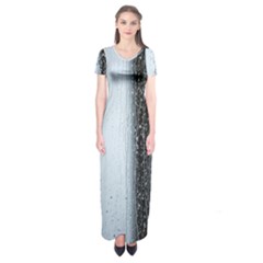 Rain Raindrop Drop Of Water Drip Short Sleeve Maxi Dress by Amaryn4rt