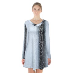 Rain Raindrop Drop Of Water Drip Long Sleeve Velvet V-neck Dress