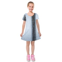 Rain Raindrop Drop Of Water Drip Kids  Short Sleeve Velvet Dress