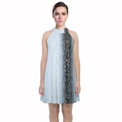 Rain Raindrop Drop Of Water Drip Velvet Halter Neckline Dress 