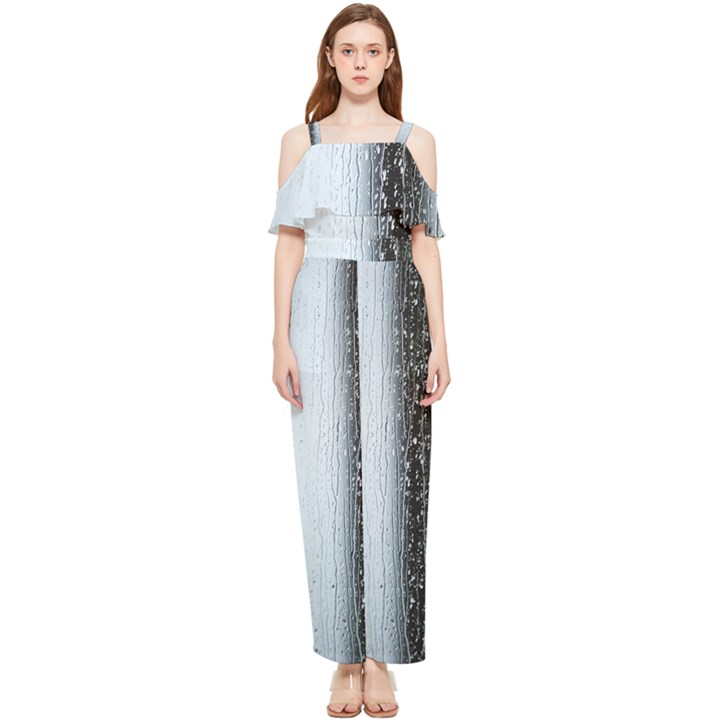 Rain Raindrop Drop Of Water Drip Draped Sleeveless Chiffon Jumpsuit