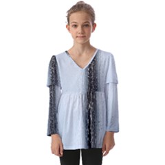 Rain Raindrop Drop Of Water Drip Kids  V Neck Casual Top by Amaryn4rt