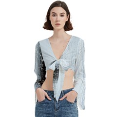 Rain Raindrop Drop Of Water Drip Trumpet Sleeve Cropped Top