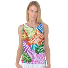 Zebra Colorful Abstract Collage Women s Basketball Tank Top by Amaryn4rt