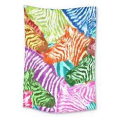 Zebra Colorful Abstract Collage Large Tapestry