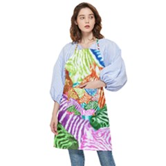 Zebra Colorful Abstract Collage Pocket Apron by Amaryn4rt