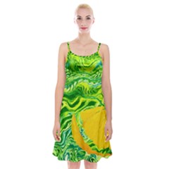 Zitro Abstract Sour Texture Food Spaghetti Strap Velvet Dress