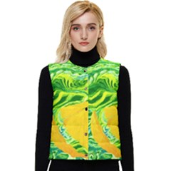 Zitro Abstract Sour Texture Food Women s Button Up Puffer Vest