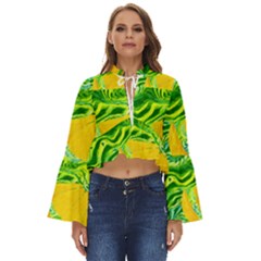 Zitro Abstract Sour Texture Food Boho Long Bell Sleeve Top