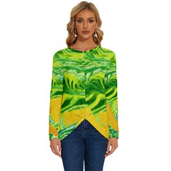 Zitro Abstract Sour Texture Food Long Sleeve Crew Neck Pullover Top by Amaryn4rt