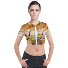 Art Kuecken Badespass Arrangemen Short Sleeve Cropped Jacket by Amaryn4rt