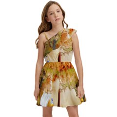 Art Kuecken Badespass Arrangemen Kids  One Shoulder Party Dress by Amaryn4rt