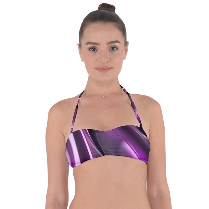 Fractal Mathematics Abstract Tie Back Bikini Top