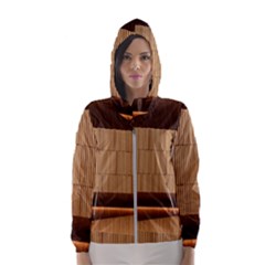 Architecture Art Boxes Brown Women s Hooded Windbreaker