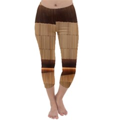 Architecture Art Boxes Brown Capri Winter Leggings 