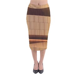 Architecture Art Boxes Brown Velvet Midi Pencil Skirt by Amaryn4rt