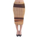 Architecture Art Boxes Brown Velvet Midi Pencil Skirt View1