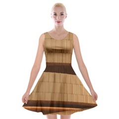 Architecture Art Boxes Brown Velvet Skater Dress