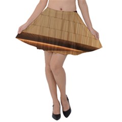 Architecture Art Boxes Brown Velvet Skater Skirt